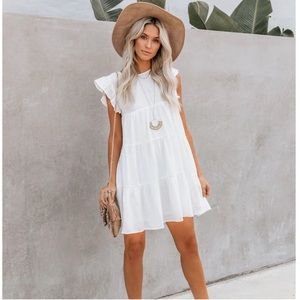 VICI East Coast Pocketed Tiered Babydoll Dress NWT